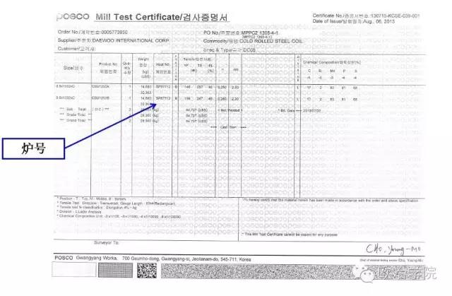 解读钢铁产品质保书的炉号